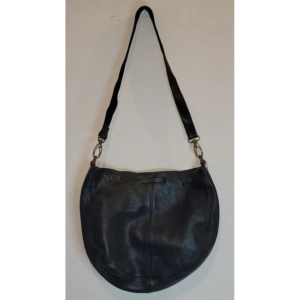 NINE WEST Black Leather Hobo Bag Shoulder Purse‎ Handbag Crossbody